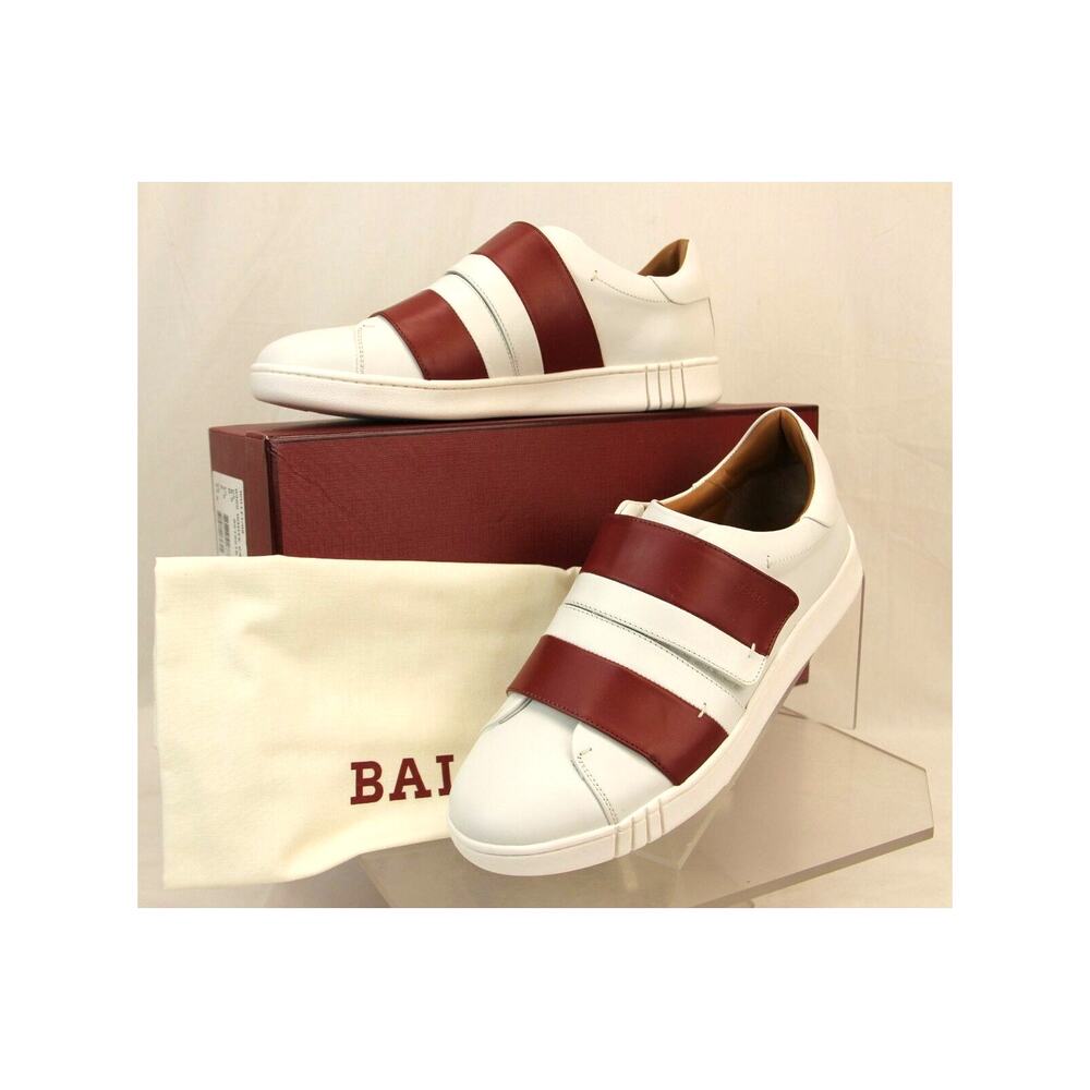 NIB BALLY WILLET WHITE RED LEATHER LOGO SWISS SNEAKERS 9.5 US 42.5 ITALY